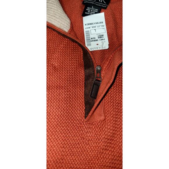 NEW Jos A Bank Executive Collection 1/4 Zip Pullover Sweater 100% Cotton LARGE - Picture 5 of 10